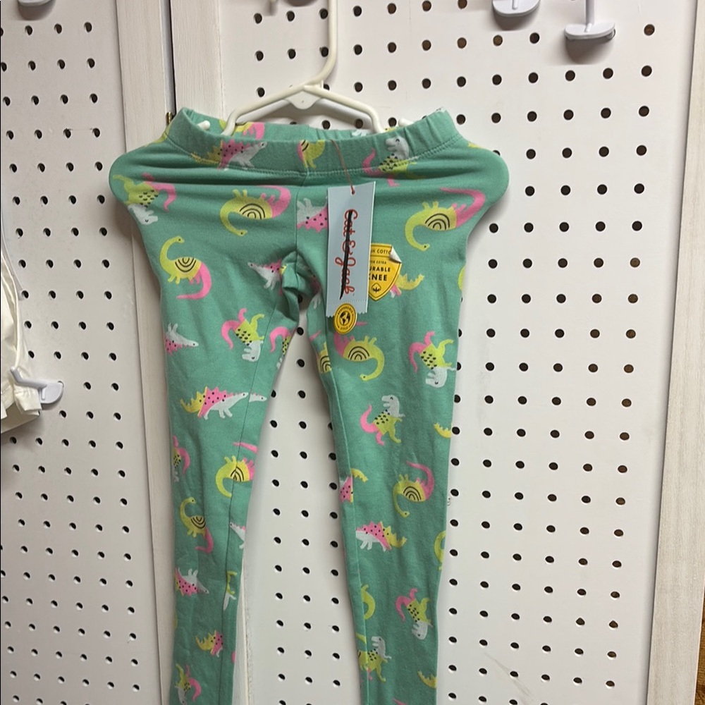 100. Kids Green Leggings with Unicorn Print